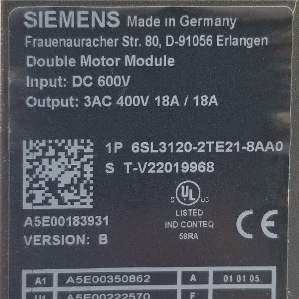 Siemens 6SL3120-2TE21-8AA0 - 38498